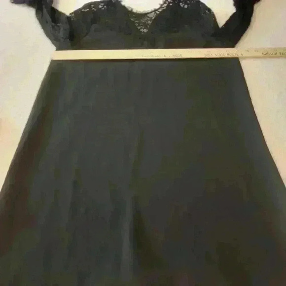 Zara Basic Dress Lace Detail Mini Shift Black Medium Chic Party Cocktail Sexy - Picture 7 of 11